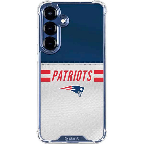 NFL New England Patriots White Striped Galaxy S25 Clear Case
